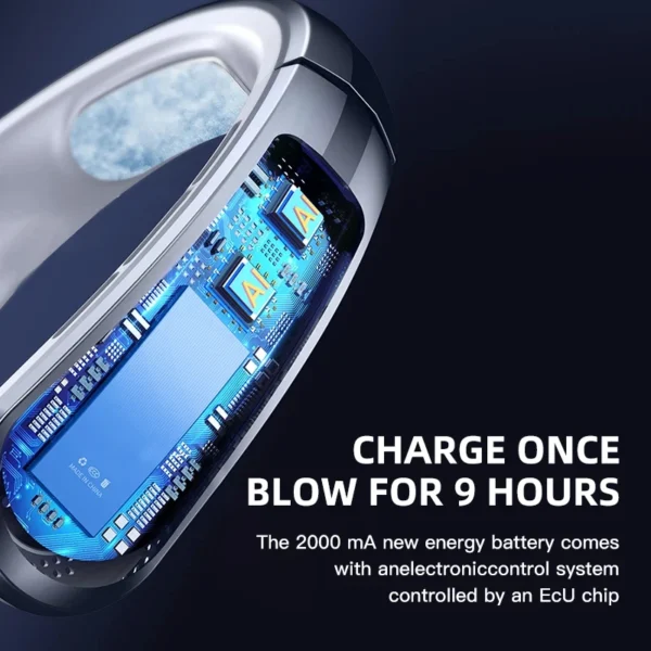 Xiaomi Hanging Neck Fan Portable Bladeless Mini USB Rechargeable Mute LED Digital Display Electric Fan Summer Air Cooler - Image 5