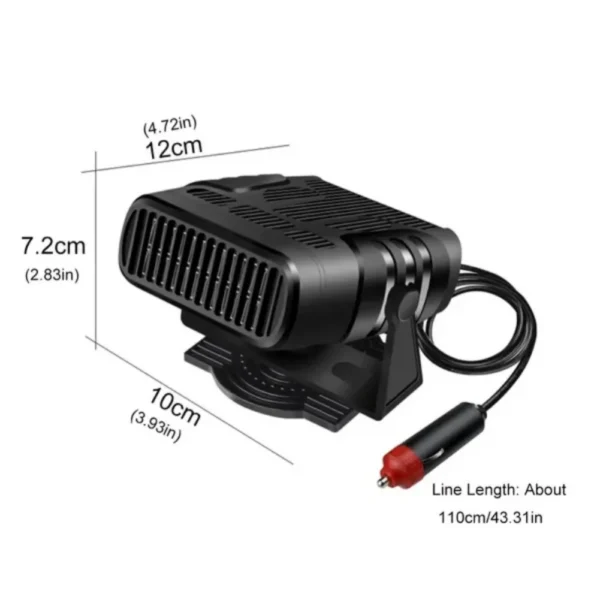 Electric Car Heater Air Cooler Fan 12V/24V Portable Demister Defroster Heating Fan 120W Dryer Windshield Defogging Accessroies - Image 6