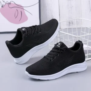 Spring New Women&#039;s Flying Weave Mesh Sport Casual Lightweight Soft Sole Running Shoes