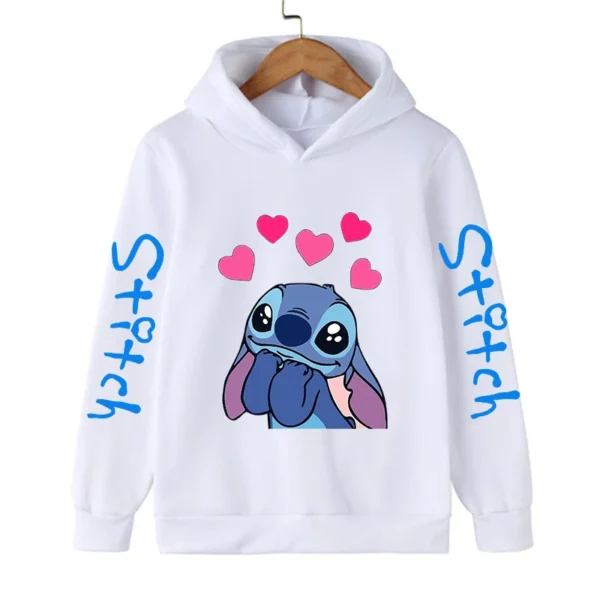 Funny Clothes Christmas Disney Stitch Hoodie Children Cartoon Kid Girl Boy Lilo and Stitch Sweatshirt Hoody Baby Casual Top