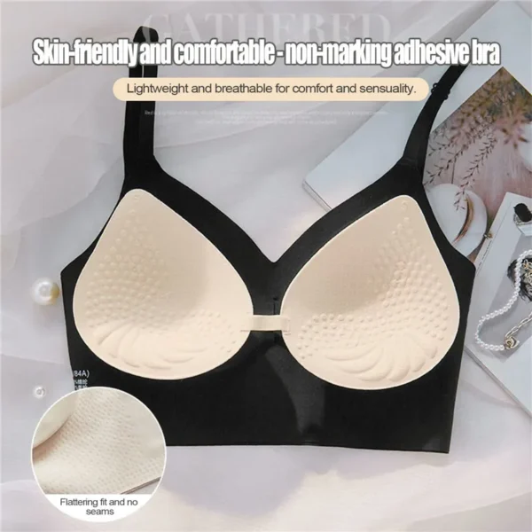 Women Invisible Bra Deep U Plunge Bras Backless Top for Dresses Sexy Lingerie with Transparent Strap Push Up Strapless Underwea - Image 4