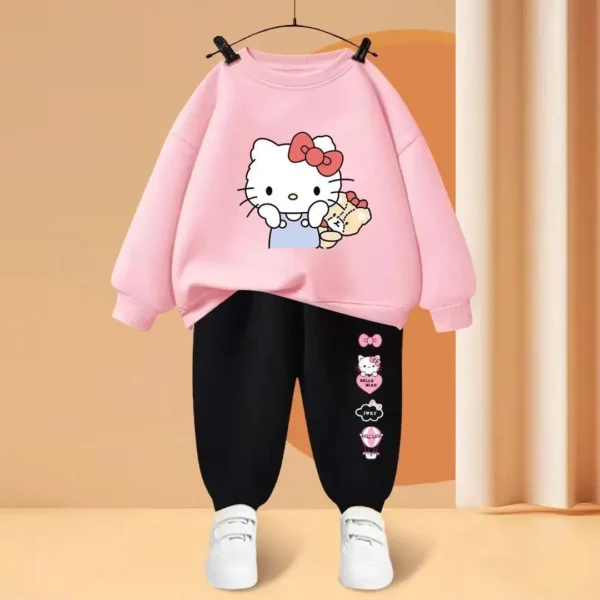 Autumn Baby Girls Clothes Set Children Boy Cartoon Cat Sweatshirts Top And Pants Bottom 2 Pieces Suit Long Sleeve Tracksuits