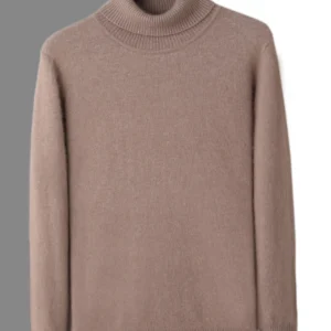 MVLYFLRT Men's 100% pure Mink velvet Cashmere Sweater High Lapels Pullovers Knitted Winter New Tops Long Sleeve High-End Jumpers