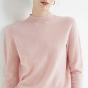AOSSVIAO 2024 Autumn Winter Solid Mock-neck Pullover Sweater For Women Casual Knitwear Female Clothing Basic Soft Tops