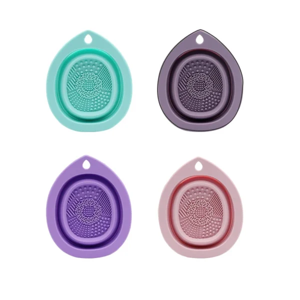Silicone Makeup Brush Cleaner Folding Powder Puff Cleaning Bowl Eyeshadow Brushes Washing Soft Mat Beauty Tools Scrubber Box - Image 5