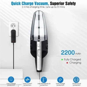 Handheld Vacuum Cordless Powerful Cyclone Suction Portable Rechargeable Vacuum Cleaner Quick Charge for Car Home Pet Hair