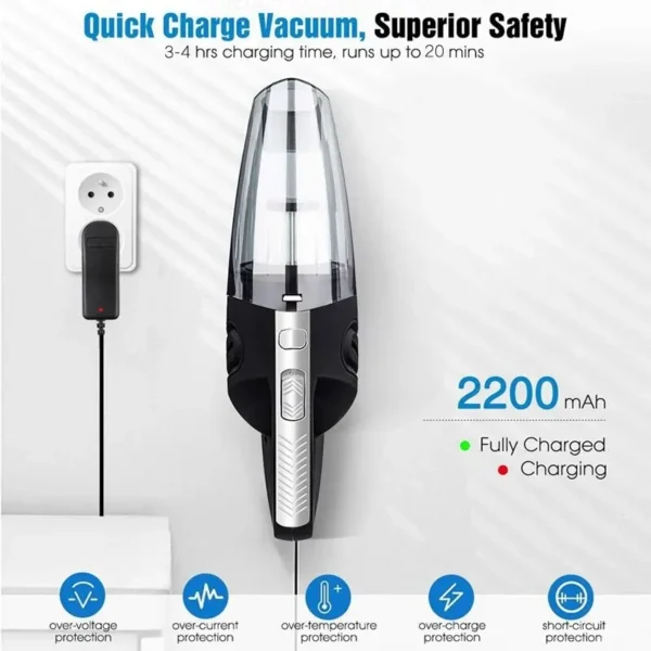 Handheld Vacuum Cordless Powerful Cyclone Suction Portable Rechargeable Vacuum Cleaner Quick Charge for Car Home Pet Hair - Image 3