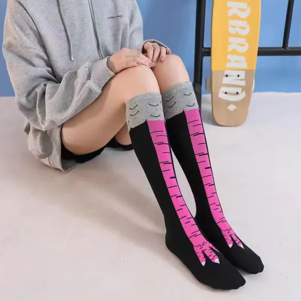 Funny Chicken Paw Stocking Over-knee Pressure Thin Leg Long Stockings Women Spring Autumn Winter Middle High School Girls Socks - Image 2