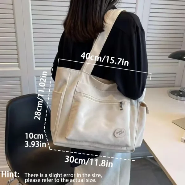 Women's Fashion Shoulder Bag Class Large Capacity Student Tote Bag 2023 New Canvas Commuter Handbag Women Bag - Image 6
