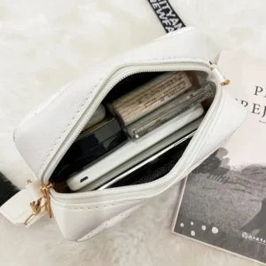 Wave Embroidery Square Bag Shoulder Strap With Printed Large Capacity Shoulder Crossbody Bag for Women