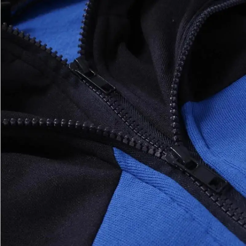 Men Tracksuit Double Zipper Two Pieces Set Mens Sportswear Male Jacket Hoodie and Pants Sweatsuit Hoodies+Pants - Image 5