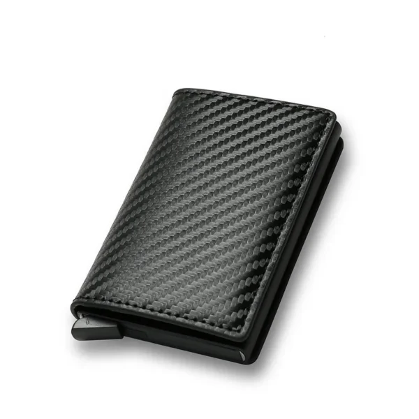 Carbon Fiber Slim Aluminum Men Wallet ID Credit Card Holder Mini RFID Wallet Automatic Pop up Bank Card Case Black Vallet 2024 - Image 2