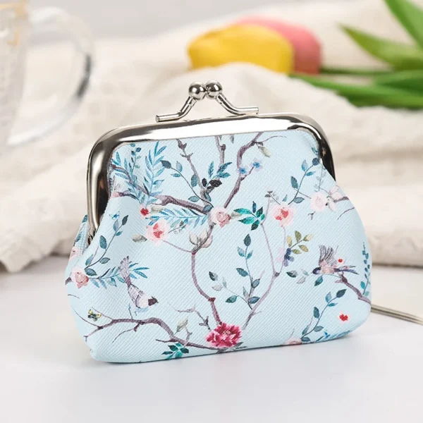 6PCS Fashion PU Leather Coin Purse Flower Prints Lovely Cute Women Small Change Money Bags Holder Wallet Mini Pouch - Image 2