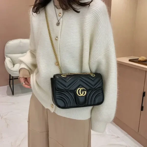 Small Square Bag for Women 2024 New Chain Bag, Diamond Grid Embroidered Thread Crossbody Bag, High-end Mamon Love Bag - Image 3