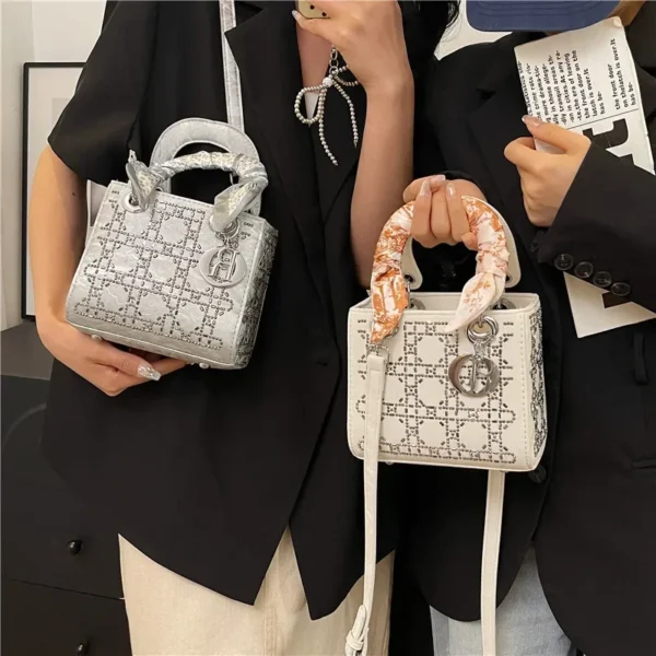 2024 New Mini Princess Diana Diamond-Encrusted Diamond Small Fragrance Bag - Fashion Texture Versatile Portable Messenger Bag - Image 5