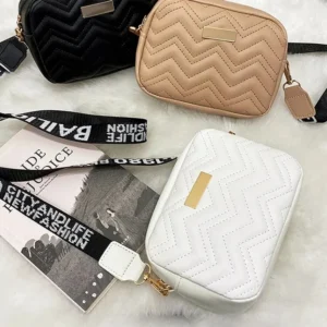 Wave Embroidery Square Bag Shoulder Strap With Printed Large Capacity Shoulder Crossbody Bag for Women