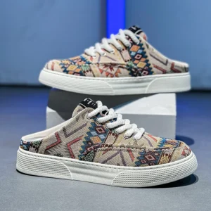New Spring Popular Shoes Thick Soled Printed Men Trendy Niche Design Versatile Height Increasing Sneakers Casual Shoes for Men