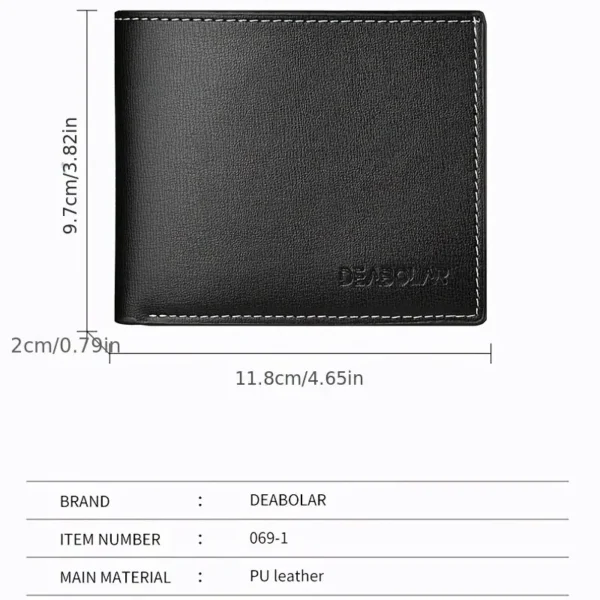 Pu Leather Men Short Wallet Thin Style Folding Young Men Credit Card Holder Wallet - Image 3