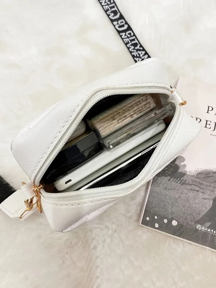 Wave Embroidery Square Bag Shoulder Strap With Printed Large Capacity Shoulder Crossbody Bag for Women - Image 4