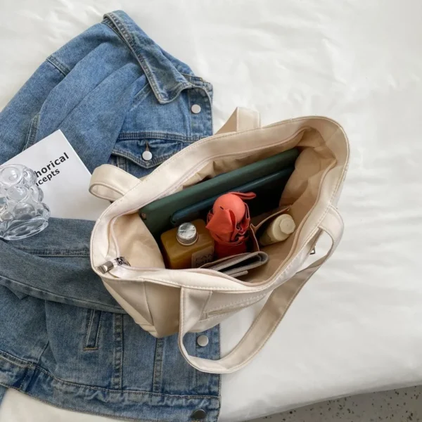 Women's Fashion Shoulder Bag Class Large Capacity Student Tote Bag 2023 New Canvas Commuter Handbag Women Bag - Image 4