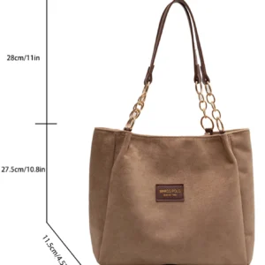 Large-Volume Suede Stylish Commuter Tote Bag For Ladies With One Shoulder Bag