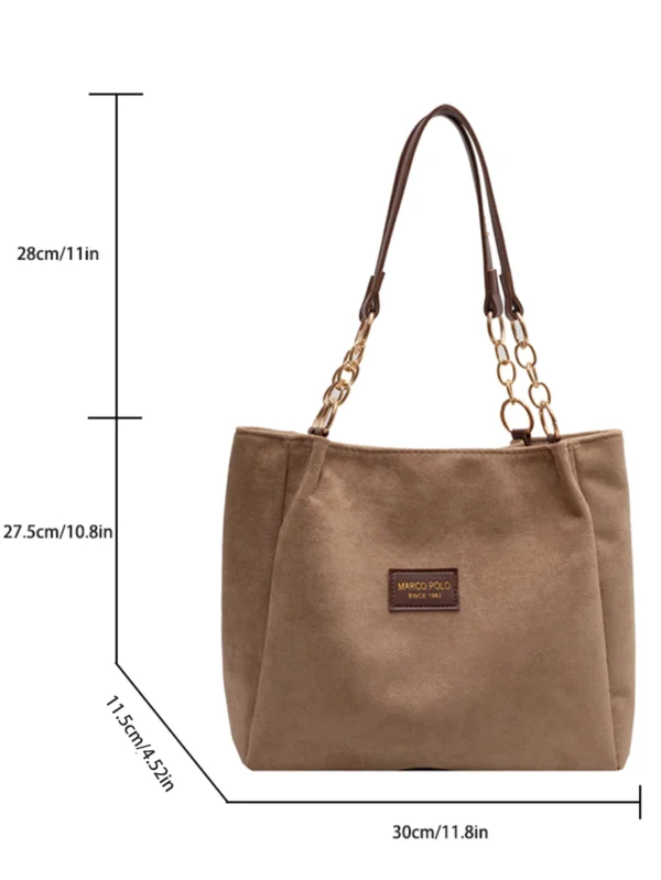 Large-Volume Suede Stylish Commuter Tote Bag For Ladies With One Shoulder Bag