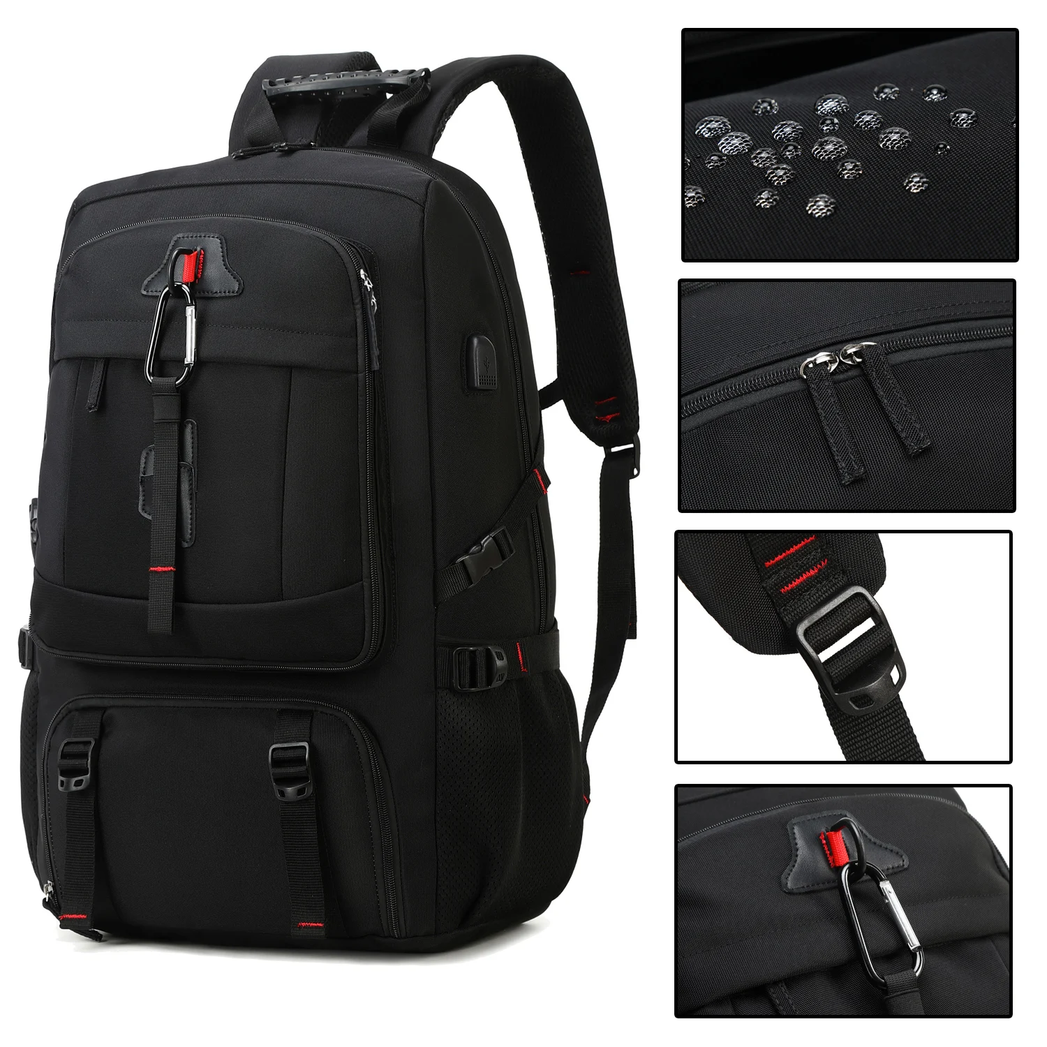 Outdoor backpack for travel, 50L waterproof camping backpack for women and men, backpack with shoe compartment - Image 6