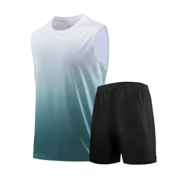 Fitness Clothes MEN'S ICE Silk Quick-dry Vest Sportswear Set Summer T-shirt Basketball Equipment Training Running Short Sleeves - Image 6