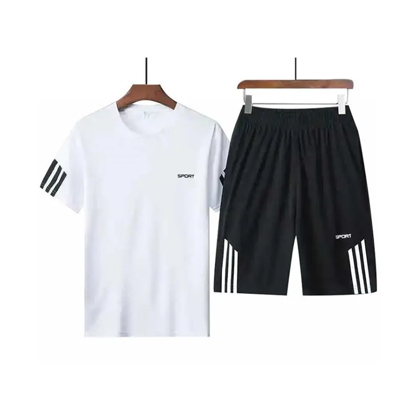 Summer Breathable Sports Suit Men's Short-Sleeved Shorts Loose Quick Drying T-Shirt Short Quarter Pants Casual Running Suit - Image 4