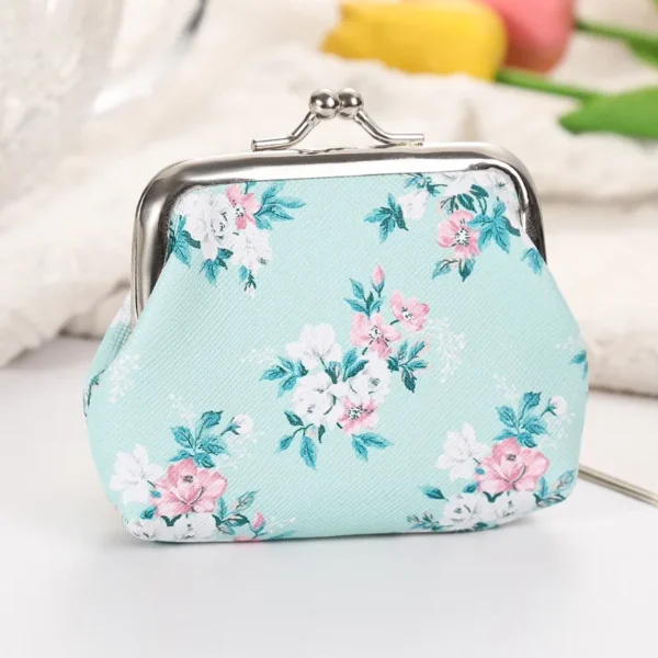 6PCS Fashion PU Leather Coin Purse Flower Prints Lovely Cute Women Small Change Money Bags Holder Wallet Mini Pouch - Image 5