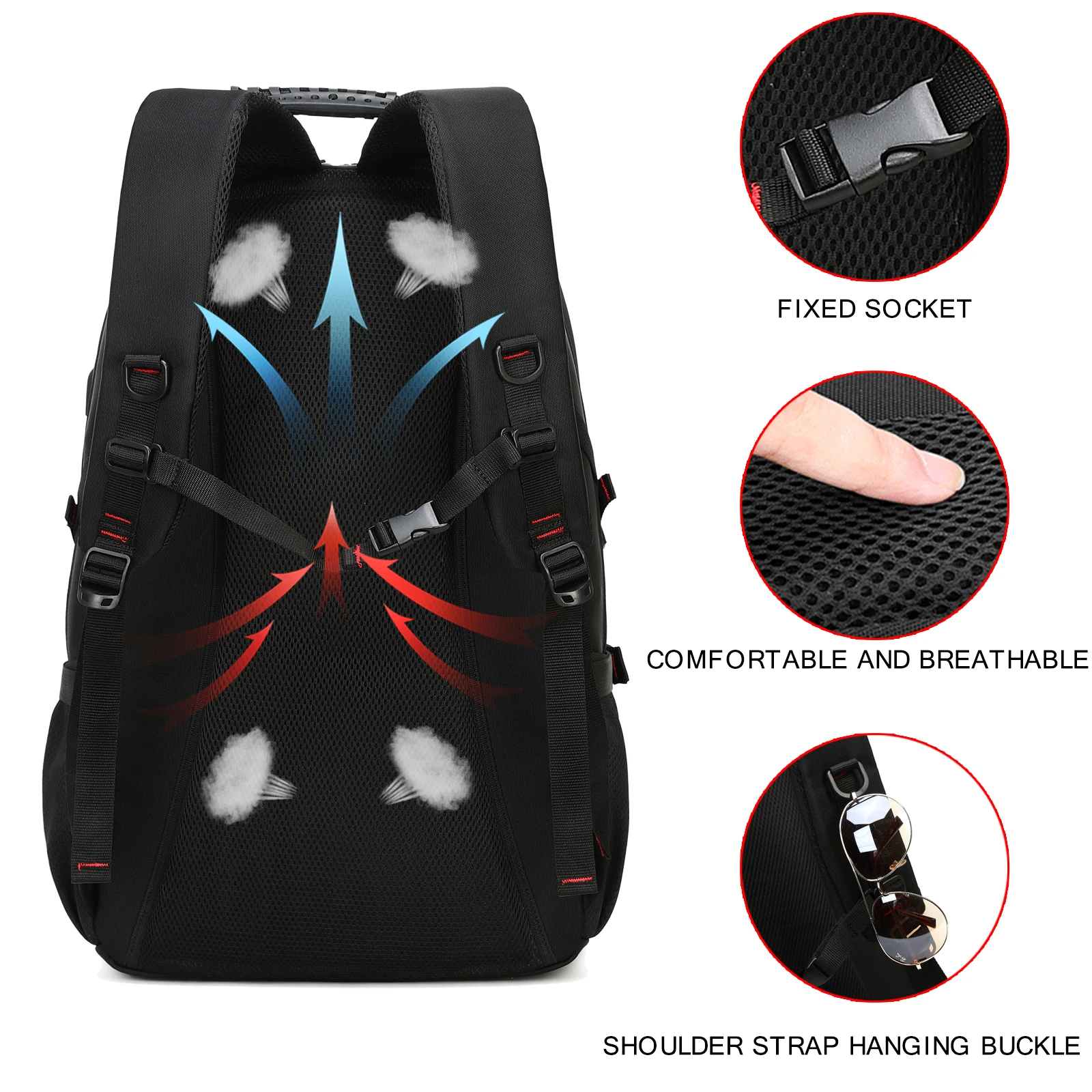 Outdoor backpack for travel, 50L waterproof camping backpack for women and men, backpack with shoe compartment - Image 3