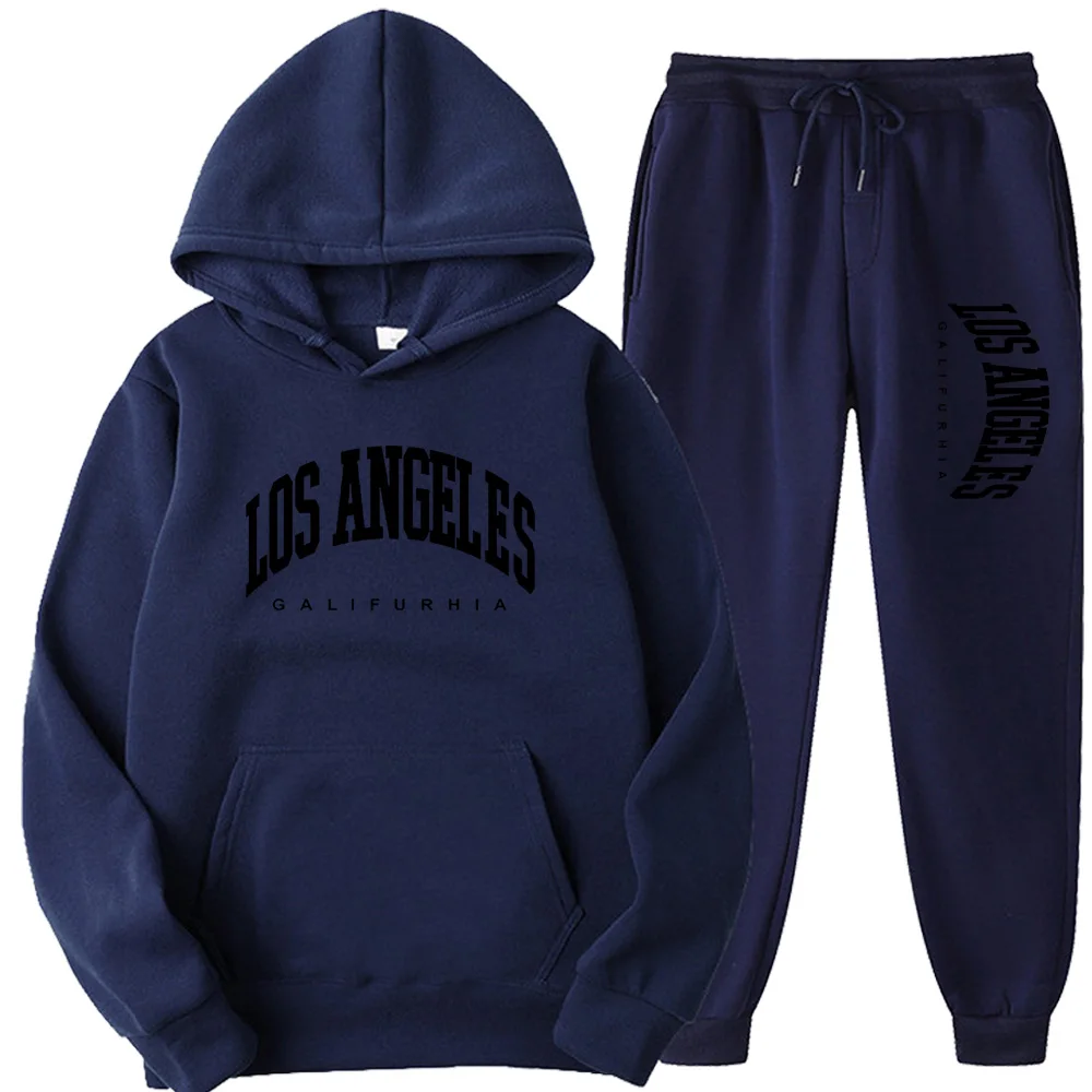 LOS ANGELES GALIFURHIA Men/Women Sports Suits Fashion Tracksuit Hoodies+Pants Two Pieces Sets Running Casual Sweatshirts Sweatpa - Image 5
