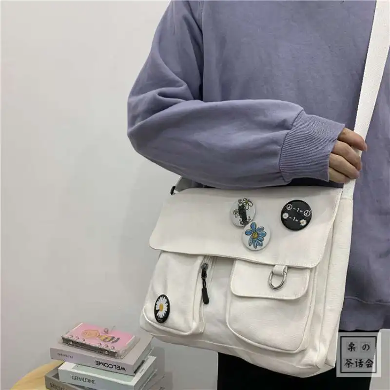 Cute Canvas Bag Wild Student Women Handbags Shoulder Bag Female Japanese Harajuku Diagonal Crossbody Bags for Girl Pouch Bolsas - Image 3