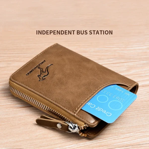 Mens Wallet Leather Business Card Holder Zipper Purse Luxury Wallets for Men RFID Protection Purses Carteira Masculina Luxury - Image 4