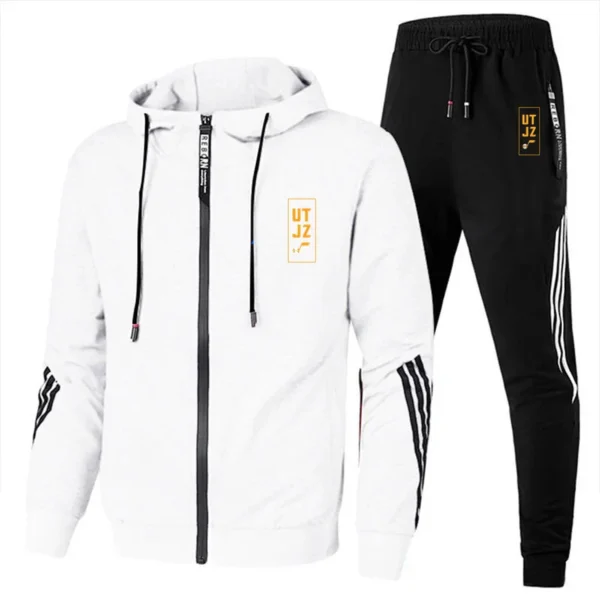 Men's Winter Tracksuit Sweat Suit Set Solid Color Hoodies and Drawstring Sweatpants Loose Fit Sport swear Leisure Tracksuit New