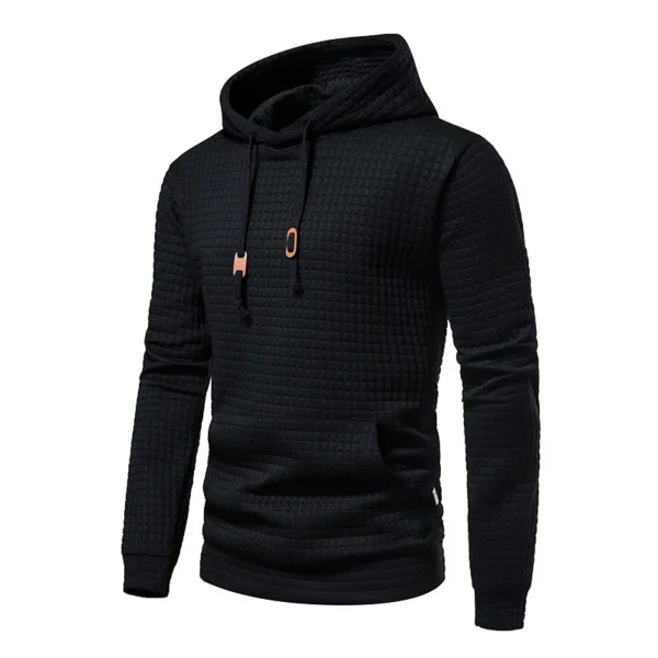 Stylish Color Block Patchwork Hoodies for Men Athletic Drawstring Hooded Sweatshirt Spring Autumn Casual Fleece Pullover Tops - Image 2
