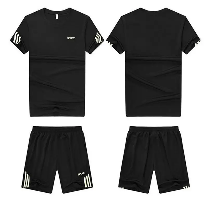 Summer Breathable Sports Suit Men's Short-Sleeved Shorts Loose Quick Drying T-Shirt Short Quarter Pants Casual Running Suit - Image 5