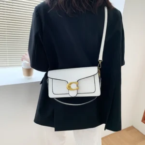 2024 new women's niche texture retro simple daily commuting slanted bag high-end fashion small square bag