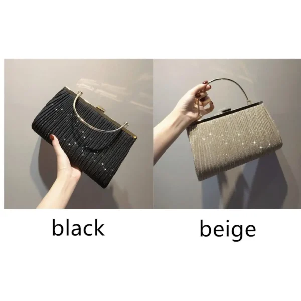 Hot Sale Luxury Moon Handbag Apricot Evening Clutch Bag Party Chain Shoulder Bag Female Sequin Wedding Purse Handbag for Women - Image 5