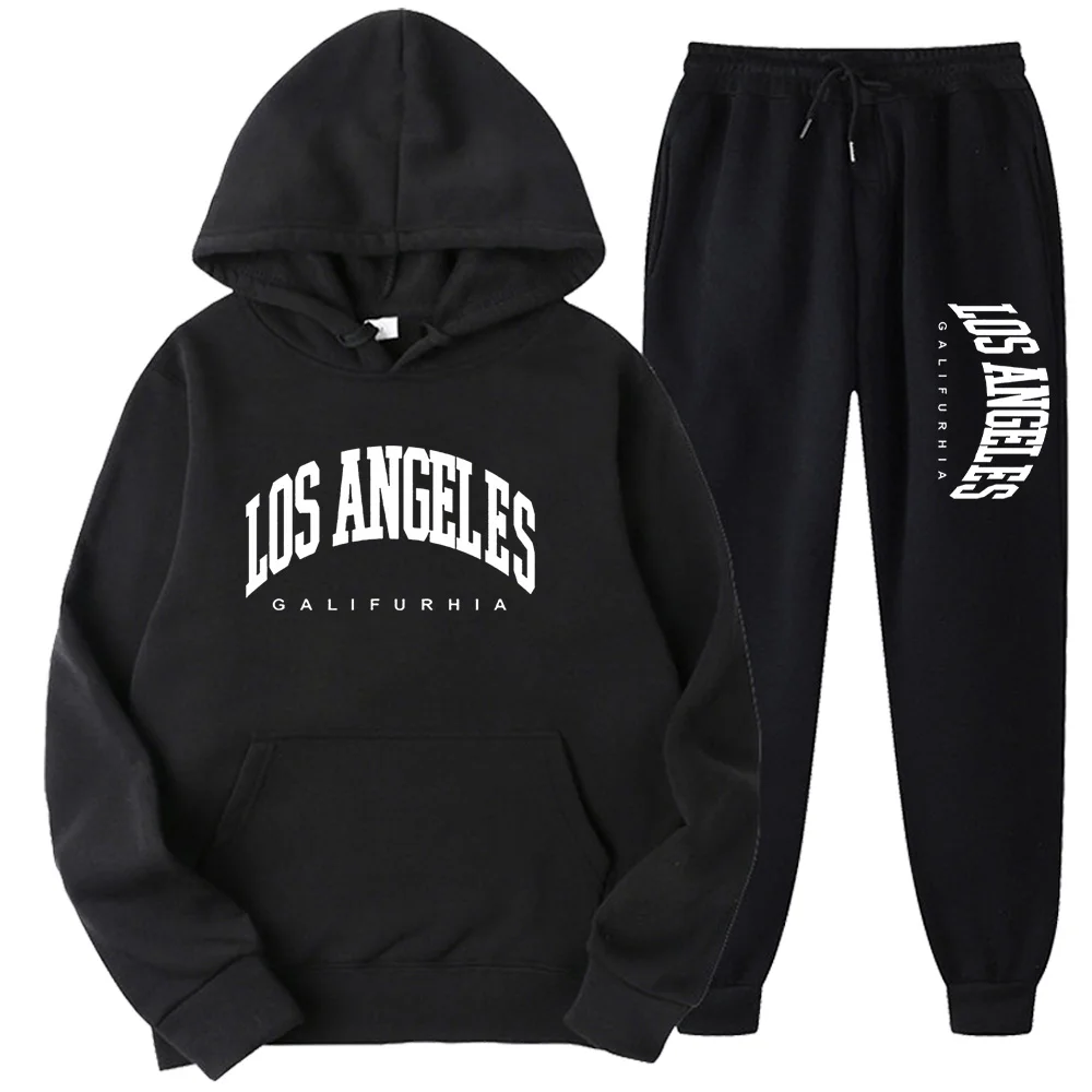 LOS ANGELES GALIFURHIA Men/Women Sports Suits Fashion Tracksuit Hoodies+Pants Two Pieces Sets Running Casual Sweatshirts Sweatpa - Image 6