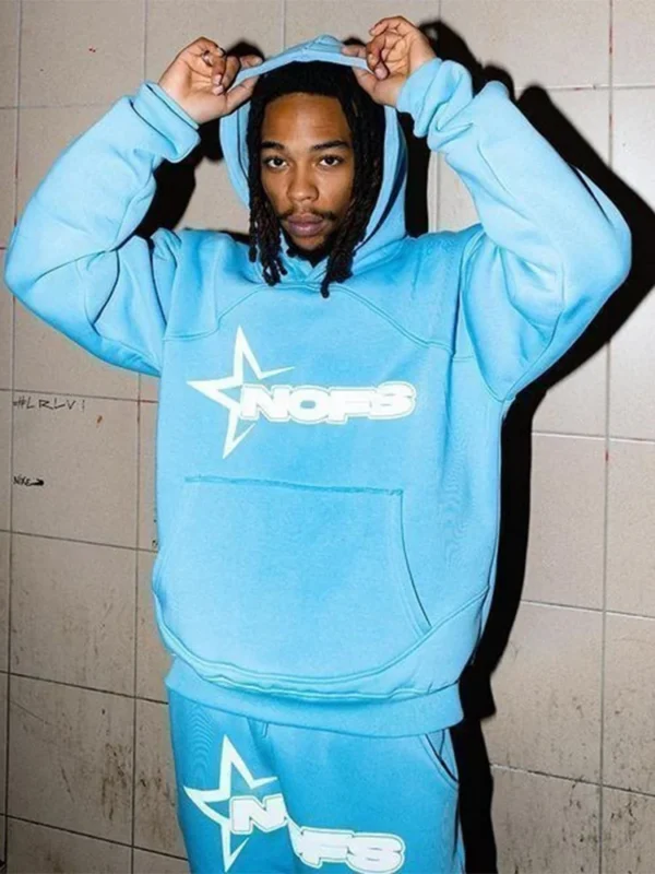 Trendy Kangaroo Pocket Hoodie And Sweatpants 2 Piece Set For Man Casual Letter Printed Outfits 2024 Elastic Waist Pants Suit - Image 4