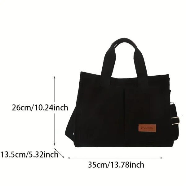 Women's Corduroy Tote Bag Large Capcity Handbags for Women Commuting Women's Bag Messenger Shoulder Bag Female Handbag - Image 2