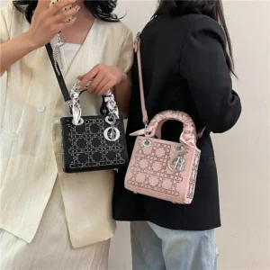 2024 New Mini Princess Diana Diamond-Encrusted Diamond Small Fragrance Bag - Fashion Texture Versatile Portable Messenger Bag