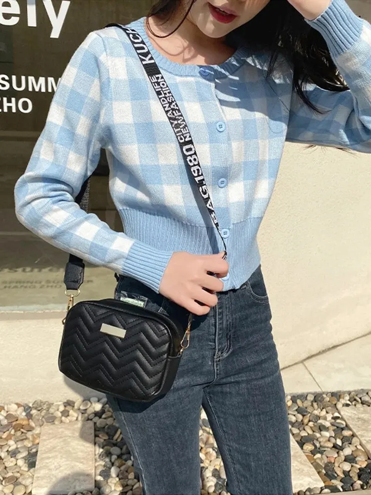 Wave Embroidery Square Bag Shoulder Strap With Printed Large Capacity Shoulder Crossbody Bag for Women - Image 2