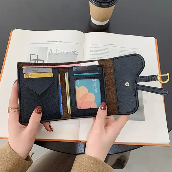 Fashion Luxury Mini Coin Purse Multi-functional PU Leather Wallet Money Bag Short Small Multi-Card Women Clutch Card Holder - Image 5