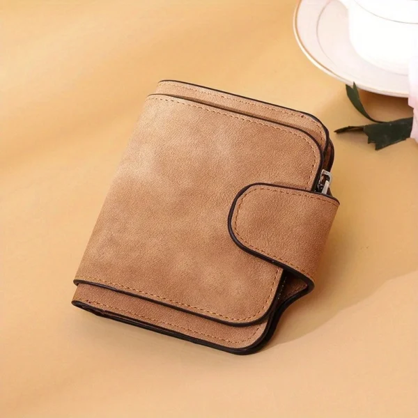 Women Wallet Frosted Leather Long Vintage Female Clutch Bag Credit Card Holder Ladies Zip Purse Phone Bag Money Clip - Image 4