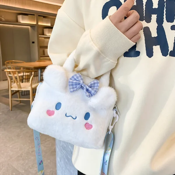 Sanrio Plush Bag Kawaii Kuromi Cinnamoroll Melody Cartoon Anime Handbag Crossbody Cosmetic Travel Storage Bags Women Girls Gifts - Image 4