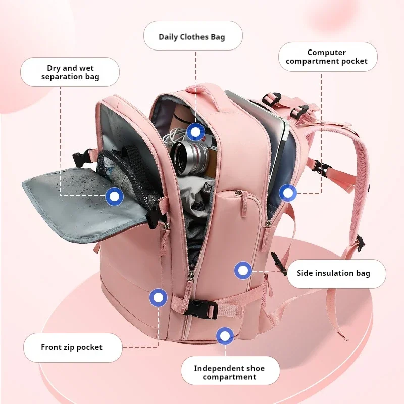 Classic Backpack Airplane Approval Carry On Large Backpack Bag Multifunctional Travel Backpack Waterproof Mommy Backpack - Image 3