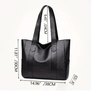 Vintage Large Capacity Tote Bag, Retro Vegan Shoulder Bag, Women's Casual Handbag For Commute