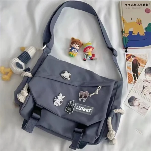 Nylon Handbags Shoulder Bag Large Capacity Crossbody Bags For Teenager Messenger Bag Student School Bags-mw - Image 4